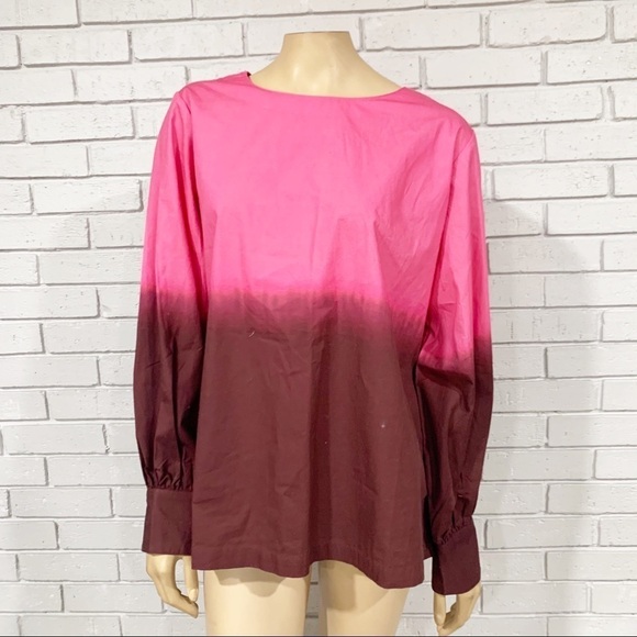 Anthropologie PorridgePink Dorothea DipDyed Blouse - Picture 11 of 13